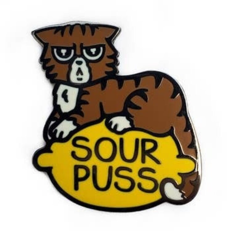 KOLORSPUN SOURPUSS CAT ENAMEL PIN