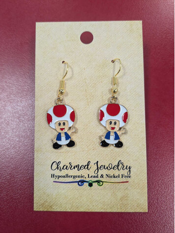 VIDEO GAME EARRINGS - TOAD