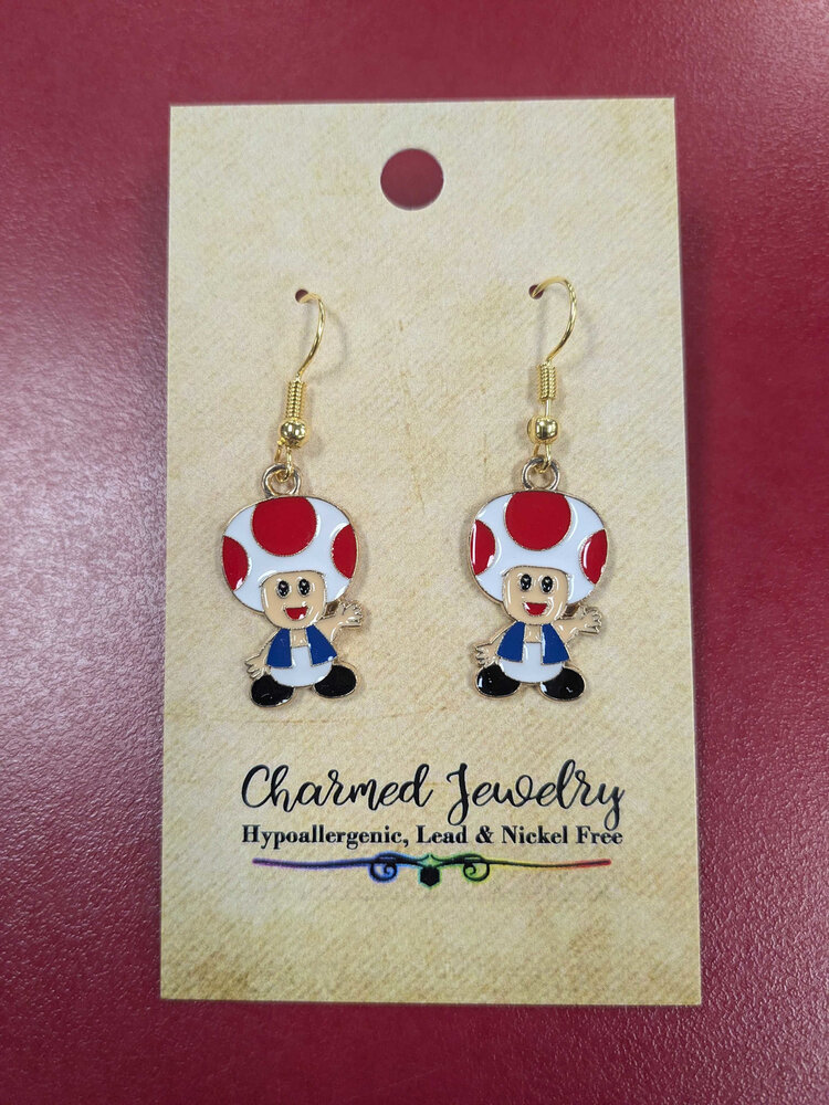 VIDEO GAME EARRINGS - TOAD