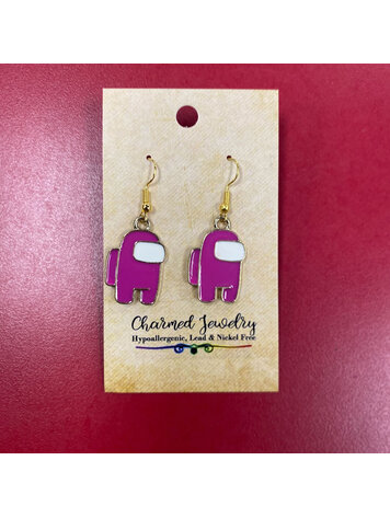 AMONG US EARRINGS PURPLE