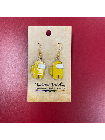 AMONG US EARRINGS YELLOW