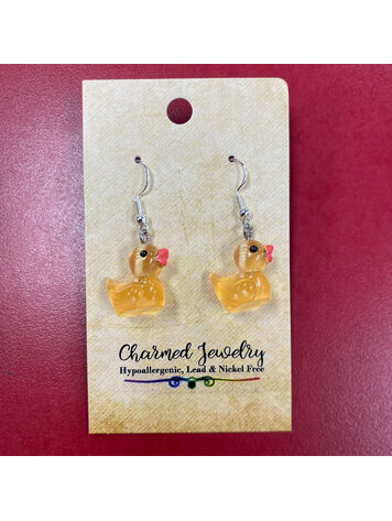 RUBBER DUCKY EARRINGS - ORANGE
