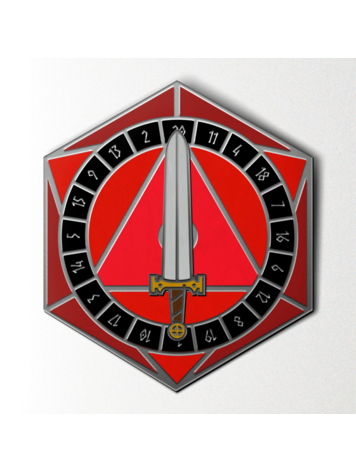 NORSE FOUNDRY D20 SWORD SPINNER RED PIN