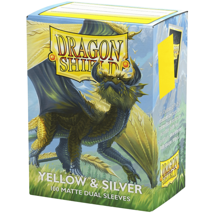 DRAGON SHIELD DRAGON SHIELD 100 CT MATTE DUAL SLEEVES YELLOW & SILVER