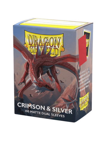 DRAGON SHIELD DRAGON SHIELD 100CT MATTE DUAL SLEEVES CRIMSON & SILVER