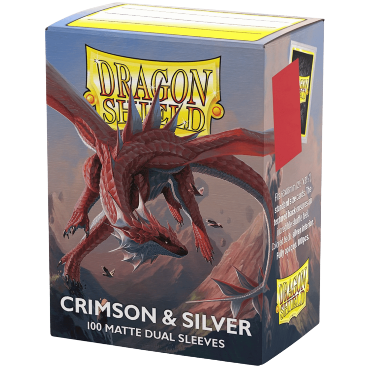 DRAGON SHIELD DRAGON SHIELD 100 CT MATTE DUAL SLEEVES CRIMSON & SILVER