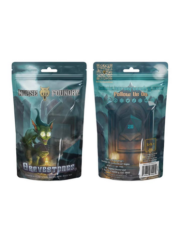 NORSE FOUNDRY MYSTERY GRAVESTONES METAL MINI DICE SET BMB