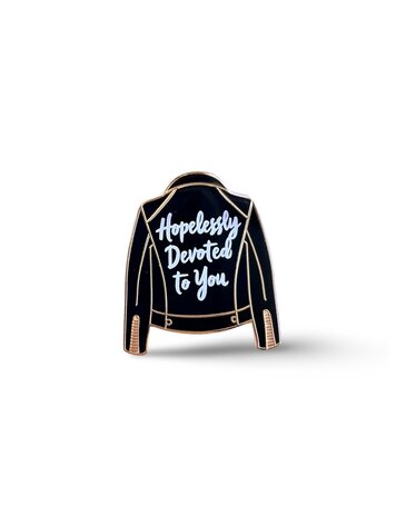 HOPELESSLY DEVOTED TO YOU (GREASE) LEATHER JACKET ENAMEL PIN