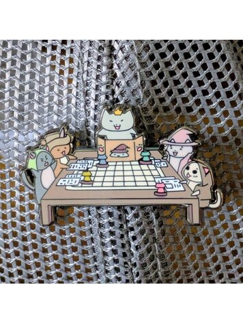 CATS PLAYING TABLETOP RPG PIN