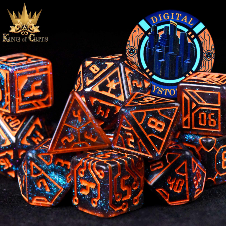 DND DICE DIGITAL DYSTOPIA 11 DICE RPG SET