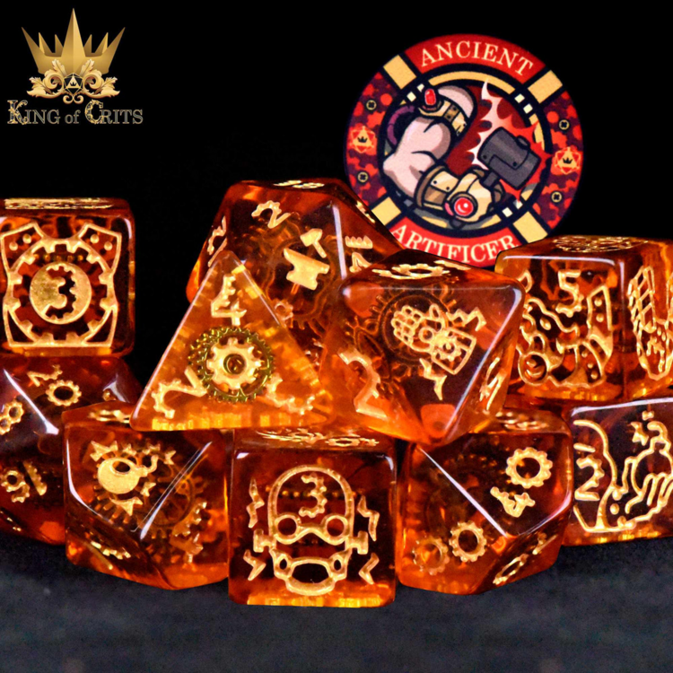 DND DICE ANCIENT ARTIFICER 11 DICE RPG SET