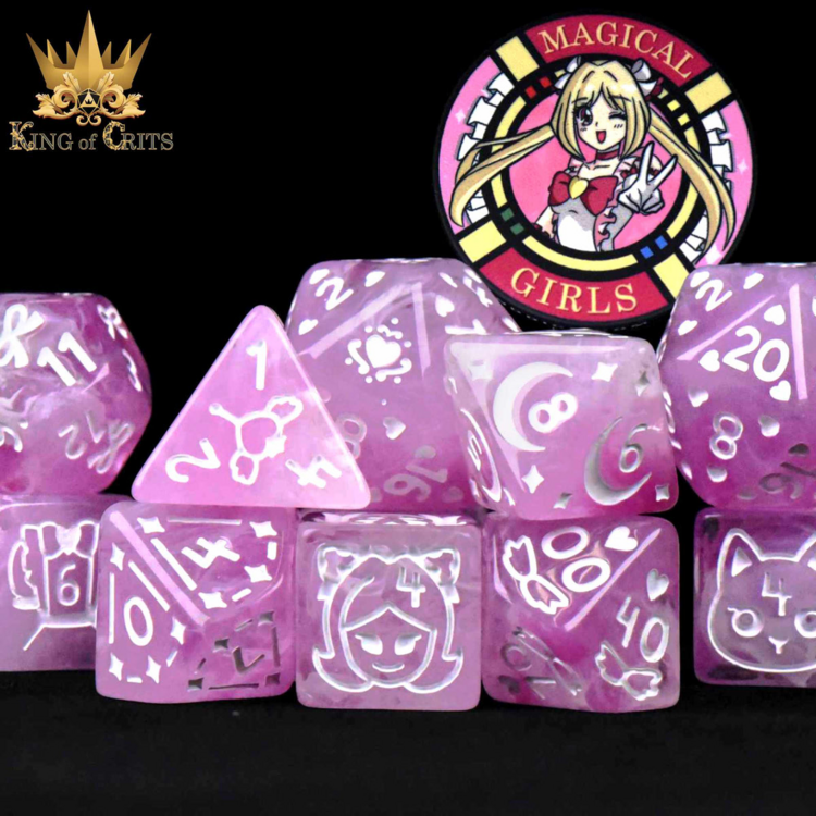 DND DICE MAGICAL GIRLS 11 DICE RPG SET