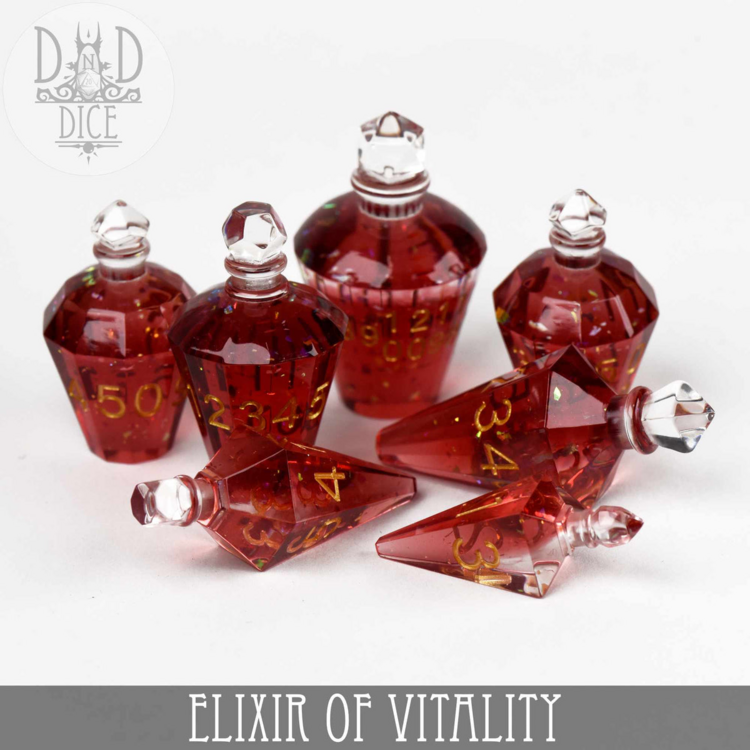 DND DICE ELIXIR OF VITALITY HANDMADE RPG DICE SET