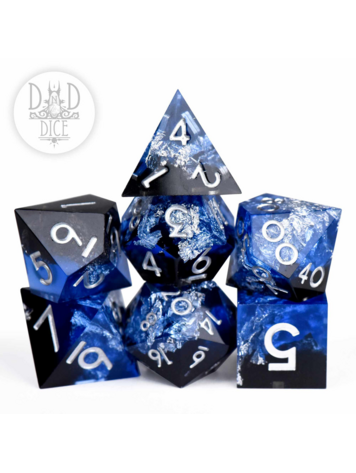 DND DICE SILVER SEAS HANDMADE RPG DICE SET