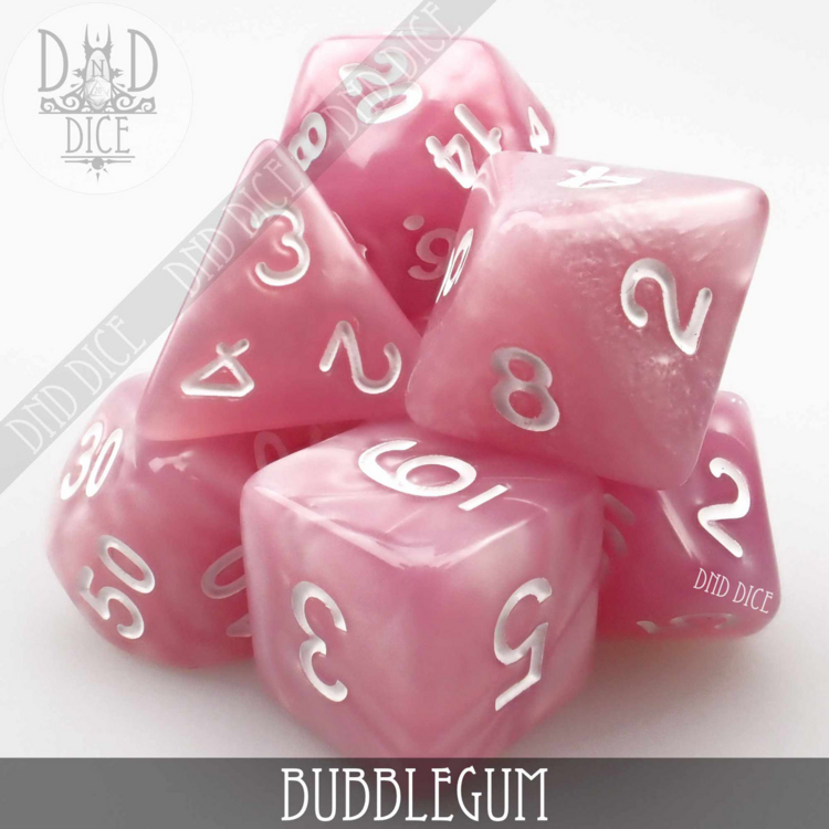DND DICE BUBBLEGUM RPG DICE SET