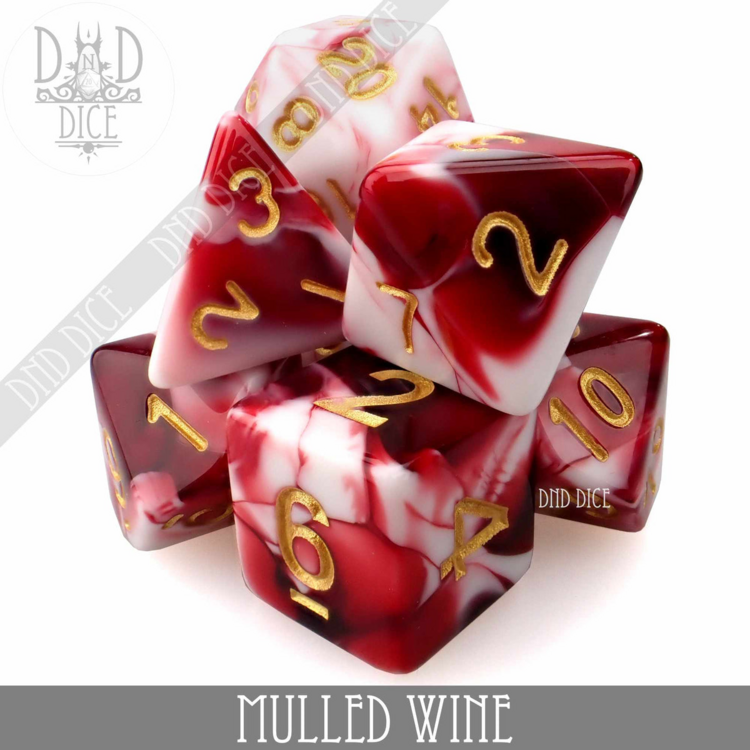 DND DICE MULLED WINE RPG DICE SET