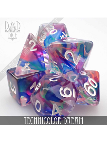 DND DICE TECHNICOLOR DREAM RPG DICE SET