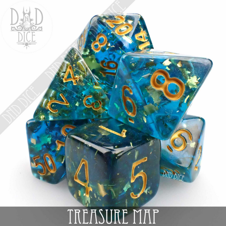 DND DICE TREASURE MAP RPG DICE SET