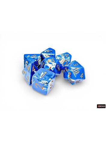 CHESSEX CHX 24406 7CT POLYHEDRAL DICE BRUSHED WAVEBREAK