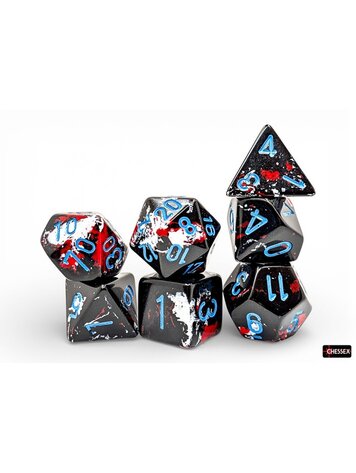 CHESSEX CHX 24408 7CT POLYHEDRAL DICE BRUSHED DARKSIDE