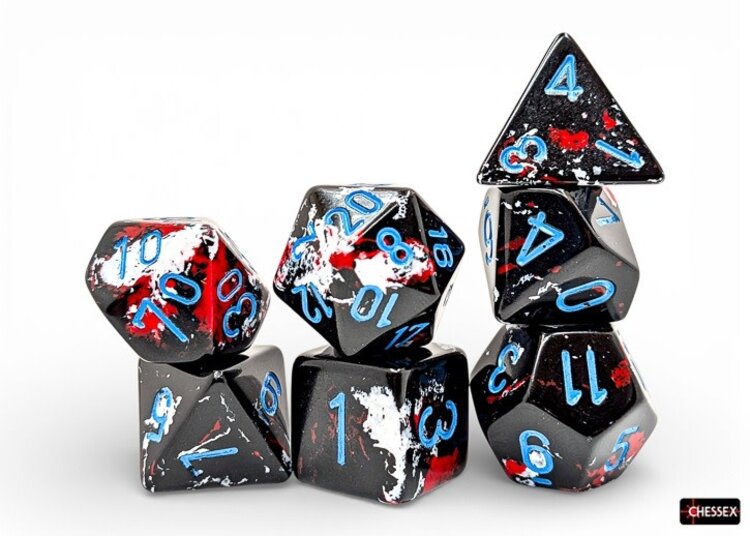 CHESSEX CHX 24408 7CT POLYHEDRAL DICE BRUSHED DARKSIDE