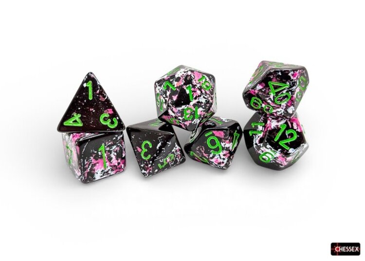 CHESSEX CHX 24414 7CT POLYHEDRAL DICE BRUSHED PAINTBALL