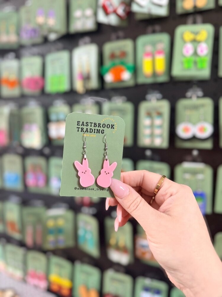 PEEPS BUNNY EARRINGS PINK