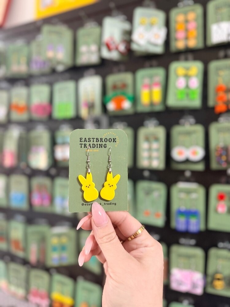 PEEPS BUNNY EARRINGS YELLOW