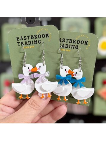 VINTAGE GOOSE EARRINGS BLUE