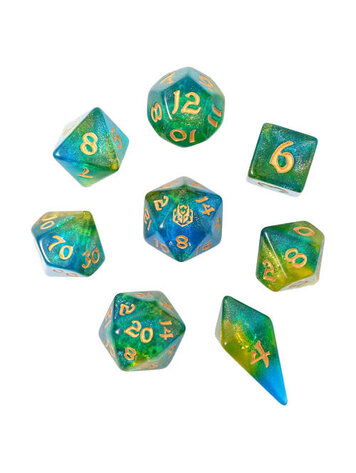 HYMGHO HYMGHO WYRMFORGED ROLLERS - ROUNDED EDGE 8 PIECE POLY DICE SET - EYE OF NEWT
