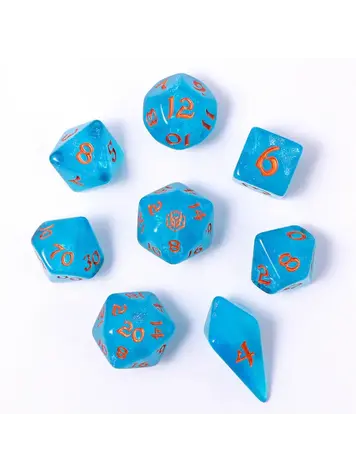 HYMGHO HYMGHO WYRMFORGED ROLLERS - ROUNDED EDGE 8 PIECE POLY DICE SET - RAY OF FROST