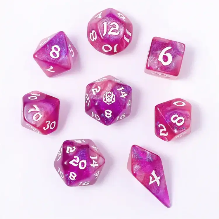HYMGHO HYMGHO WYRMFORGED ROLLERS - ROUNDED EDGE 8 PIECE POLY DICE SET - WITCHS BREW