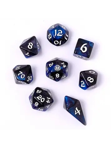 HYMGHO HYMGHO WYRMFORGED ROLLERS - ROUNDED EDGE 8 PIECE POLY DICE SET - KNIGHT NIGHT