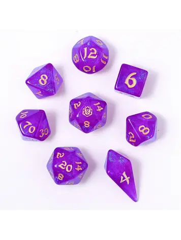 HYMGHO HYMGHO WYRMFORGED ROLLERS - ROUNDED EDGE 8 PIECE POLY DICE SET - HEX APPEAL