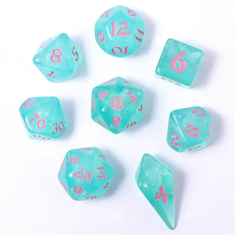 HYMGHO HYMGHO WYRMFORGED ROLLERS - ROUNDED EDGE 8 PIECE POLY DICE SET - LOVE POTION