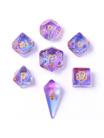 HYMGHO HYMGHO MINI POLYMER RPG DICE SET - UNICORN TEARS