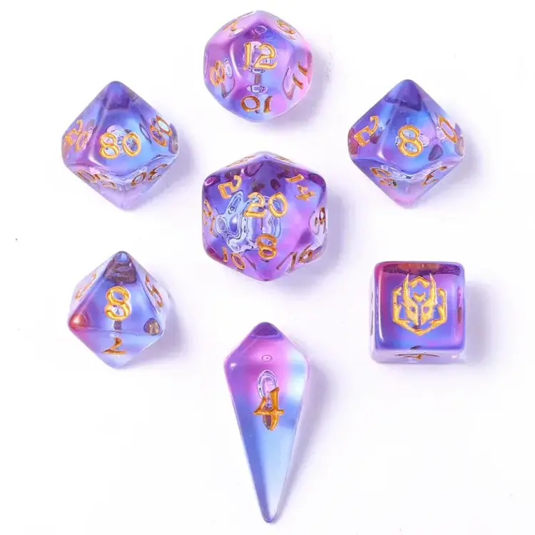 HYMGHO HYMGHO MINI POLYMER RPG DICE SET - UNICORN TEARS