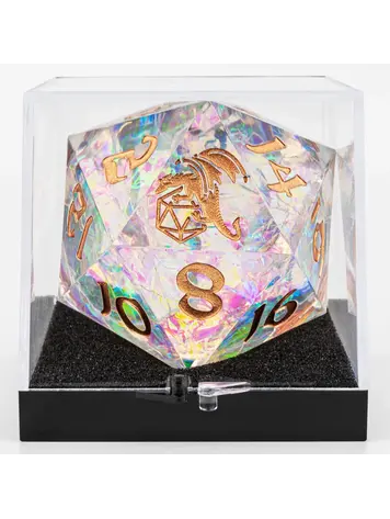 HYMGHO HYMGHO SHARP EDGED RESIN 55MM D20 OPAL W/ COPPER INK