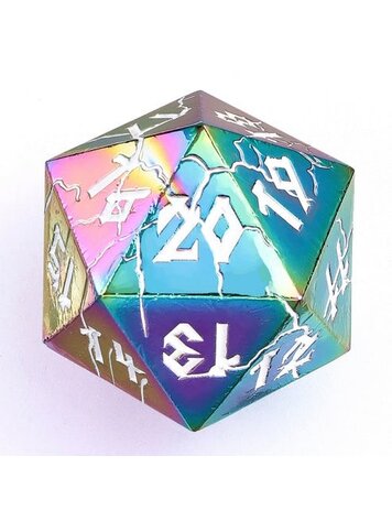 HYMGHO HYMGHO 35 MM SOLID METAL SINGLE D20 SPIN DOWN BARBARIAN CHROMATIC RAINBOW