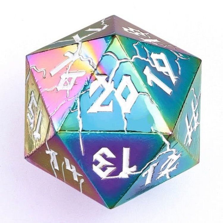 HYMGHO HYMGHO 35 MM SOLID METAL SINGLE D20 SPIN DOWN BARBARIAN CHROMATIC RAINBOW