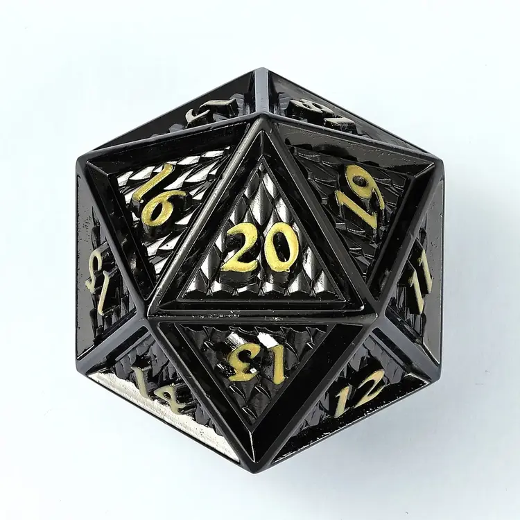 HYMGHO HYMGHO 45MM METAL BEHEMOTH SPINDOWN D20 GUNMETAL W/ GOLD