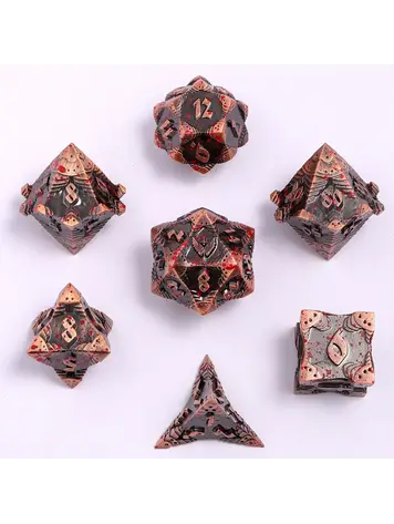 HYMGHO HYMGHO SOLID METAL PALADIN DICE SET ANCIENT COPPER