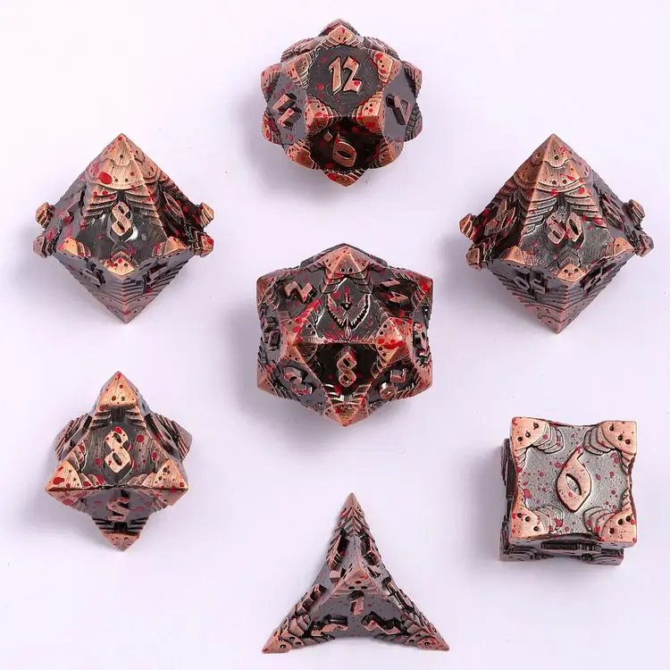 HYMGHO HYMGHO SOLID METAL PALADIN DICE SET ANCIENT COPPER