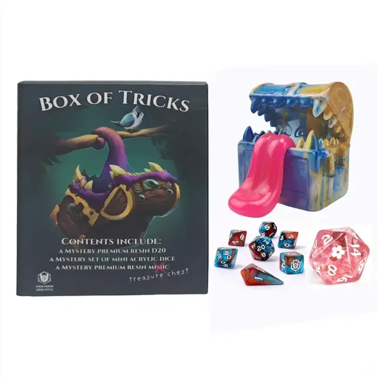 HYMGHO HYMGHO BOX OF TRICKS MYSTERY MINI DICE D20 AND MIMIC