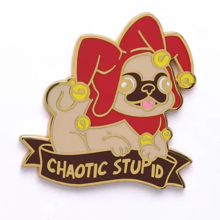 HYMGHO HYMGHO ALTERNATIVE ALIGNMENTS ENAMEL PIN - CHAOTIC STUPID PUG
