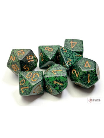 CHESSEX CHX 25335 7 PC POLY DICE SET SPECKLED GOLDEN RECON