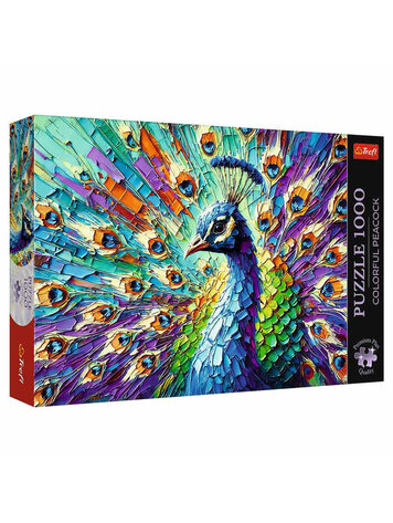 TREFL 1000 PC JIGSAW PUZZLE COLORFUL PEACOCK