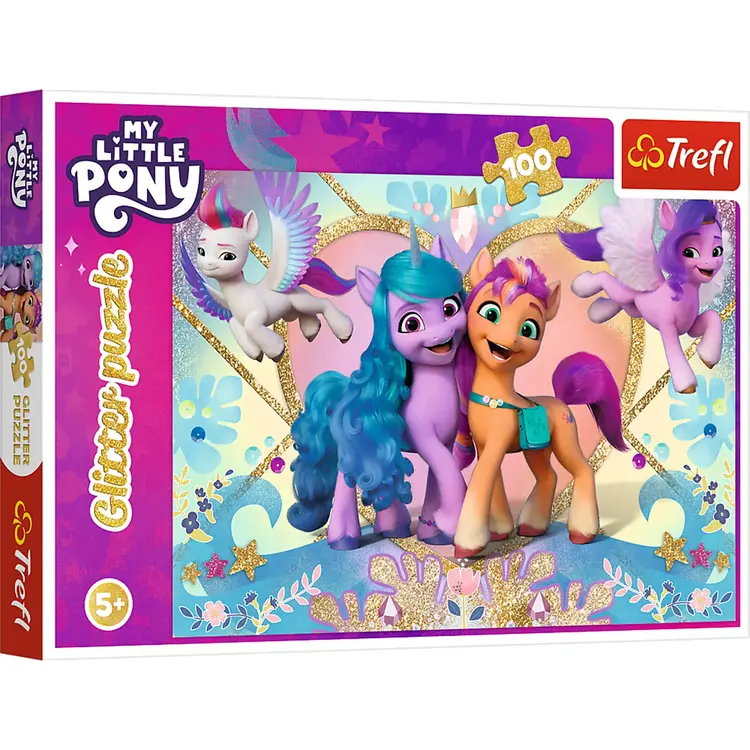 TREFL 100 PC JIGSAW PUZZLE SHINY PONIES GLITTER