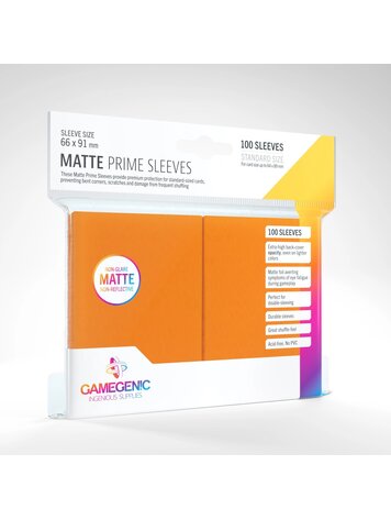 GAMEGENIC GAMEGENIC MATTE PRIME SLEEVES ORANGE 100CT