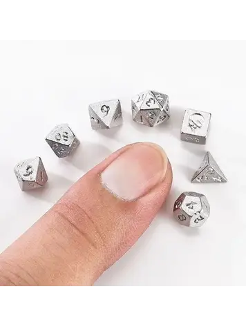 HYMGHO HYMGHO UNSEELIE MINI RPG DICE SET - SILVER